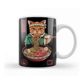 Baskı Dükkanı Kawaii Neko Kedi Cute Ramen Cat Japanese Noodle Anime Lover Kupa