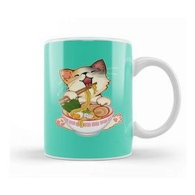 Baskı Dükkanı Kawaii Neko Kedi Cute Ramen Cat Japanese Noodle Anime Lover Kupa