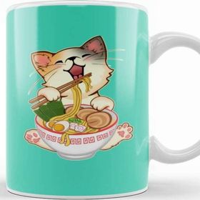 Baskı Dükkanı Kawaii Neko Kedi Cute Ramen Cat Japanese Noodle Anime Lover Kupa