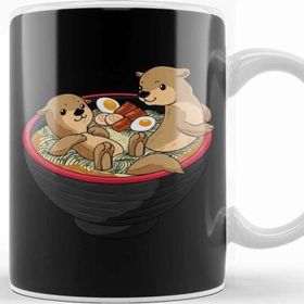 Baskı Dükkanı Kawaii Otter Japanese Ramen Noodles Soup Otter Lover Kupa