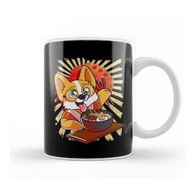 Baskı Dükkanı Kawaii Puppy Ramen Bowl Funny Anime Noodles Dog Kupa