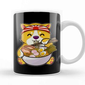 Baskı Dükkanı Kawaii Puppy Ramen Bowl Funny Anime Noodles Dog Kupa