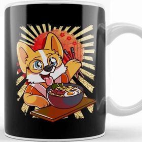 Baskı Dükkanı Kawaii Puppy Ramen Bowl Funny Anime Noodles Dog Kupa