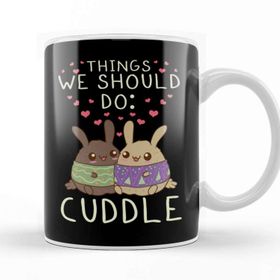 Baskı Dükkanı Kawaii Things We Should Do Cuddle Anime Animals Kupa