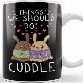 Baskı Dükkanı Kawaii Things We Should Do Cuddle Anime Animals Kupa