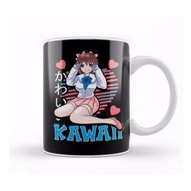 Baskı Dükkanı Kawaii Waifu Anime Girl Japanese Cute Manga Senpai Kupa