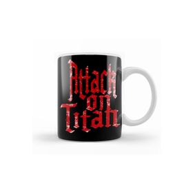 Baskı Dükkanı KB10001 Attack On Titan Font Logo Porselen Kupa Bardak