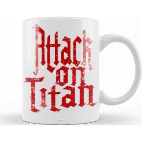 Baskı Dükkanı KB10001 Attack On Titan Font Logo Porselen Kupa Bardak