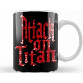 Baskı Dükkanı KB10001 Attack On Titan Font Logo Porselen Kupa Bardak