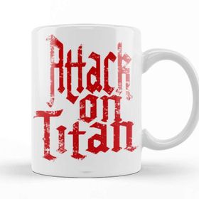 Baskı Dükkanı KB10001 Attack On Titan Font Logo Porselen Kupa Bardak