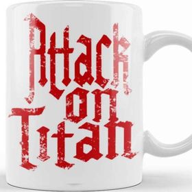 Baskı Dükkanı KB10001 Attack On Titan Font Logo Porselen Kupa Bardak