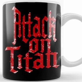 Baskı Dükkanı KB10001 Attack On Titan Font Logo Porselen Kupa Bardak