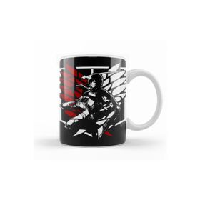 Baskı Dükkanı KB10009 Attack On Titan Mıkasa Ato Porselen Kupa Bardak