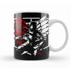 Baskı Dükkanı KB10009 Attack On Titan Mıkasa Ato Porselen Kupa Bardak