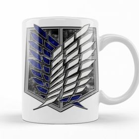 Baskı Dükkanı KB10022 Attack On Titan The Survey Corps Logo Porselen Kupa Bardak