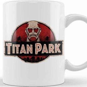 Baskı Dükkanı KB10023 Attack On Titan Titan Park Porselen Kupa Bardak