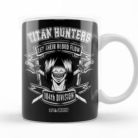 Baskı Dükkanı KB10024 Attack On Titan Titan Hunters Porselen Kupa Bardak