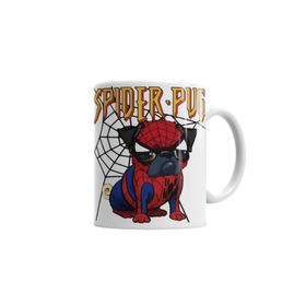 Baskı Dükkanı KB1003 Spider Cat Pug Porselen Kupa Bardak
