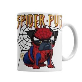 Baskı Dükkanı KB1003 Spider Cat Pug Porselen Kupa Bardak
