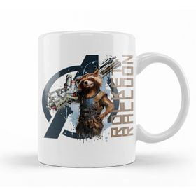 Baskı Dükkanı KB10043 Avengers Rocket Raccoon Porselen Kupa Bardak