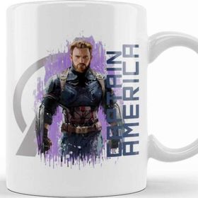 Baskı Dükkanı KB10046 Avengers Captain America Porselen Kupa Bardak