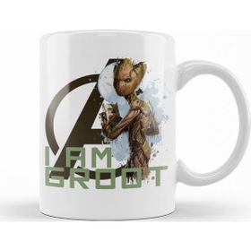 Baskı Dükkanı KB10050 Avengers I Am Groot Porselen Kupa Bardak