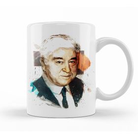 Baskı Dükkanı KB10066 Aziz Nesin Illustrasyon Porselen Kupa Bardak