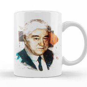 Baskı Dükkanı KB10066 Aziz Nesin Illustrasyon Porselen Kupa Bardak