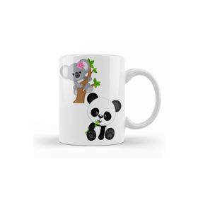 Baskı Dükkanı KB10070 Baby Coala E Baby Panda Porselen Kupa Bardak