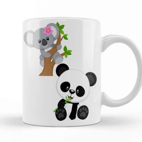 Baskı Dükkanı KB10070 Baby Coala E Baby Panda Porselen Kupa Bardak