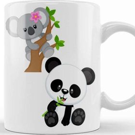 Baskı Dükkanı KB10070 Baby Coala E Baby Panda Porselen Kupa Bardak