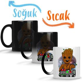 Baskı Dükkanı KB10071 Baby Groot Baby Tree Dont Push Porselen Kupa Bardak