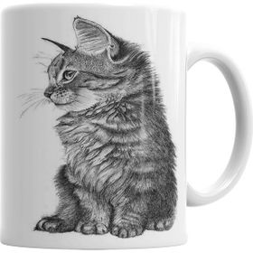 Baskı Dükkanı KB101 Cat Kedi Cat Kedi Esintisi Porselen Kupa Bardak