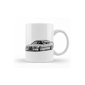 Baskı Dükkanı KB10168 Bmw Stanced Out E36 Gray Porselen Kupa Bardak