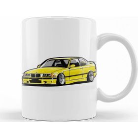 Baskı Dükkanı KB10171 Bmw Stanced Out E36 Yellow Porselen Kupa Bardak