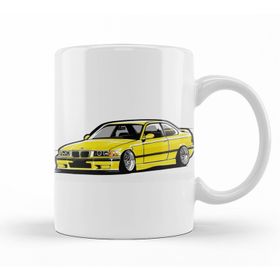 Baskı Dükkanı KB10171 Bmw Stanced Out E36 Yellow Porselen Kupa Bardak