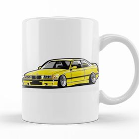 Baskı Dükkanı KB10171 Bmw Stanced Out E36 Yellow Porselen Kupa Bardak