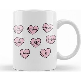 Baskı Dükkanı KB10221 Bts Hearts Porselen Kupa Bardak