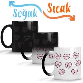 Baskı Dükkanı KB10221 Bts Hearts Porselen Kupa Bardak