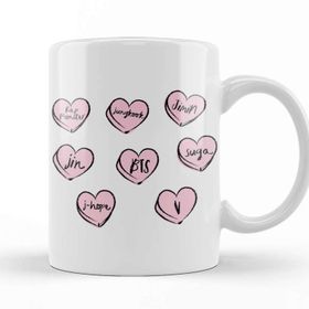 Baskı Dükkanı KB10221 Bts Hearts Porselen Kupa Bardak
