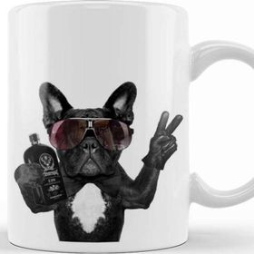 Baskı Dükkanı KB10245 Bulldog Pug Köpek Porselen Kupa Bardak
