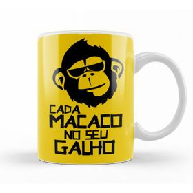 Baskı Dükkanı KB10249 Cada Macaco No Seu Galho Porselen Kupa Bardak