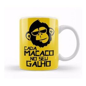 Baskı Dükkanı KB10249 Cada Macaco No Seu Galho Porselen Kupa Bardak