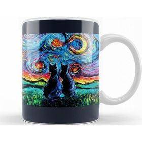 Baskı Dükkanı KB10281 Cat Van Goghs Cats Kedi Porselen Kupa Bardak