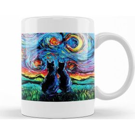 Baskı Dükkanı KB10281 Cat Van Goghs Cats Kedi Porselen Kupa Bardak
