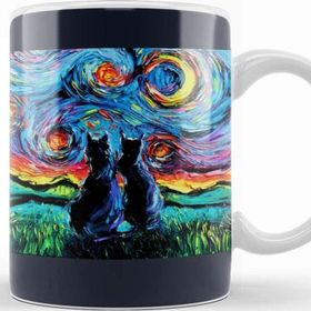 Baskı Dükkanı KB10281 Cat Van Goghs Cats Kedi Porselen Kupa Bardak