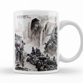 Baskı Dükkanı KB10310 Chinese Landscape Porselen Kupa Bardak