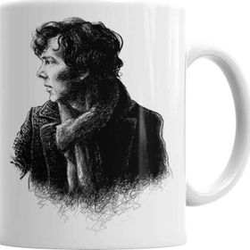 Baskı Dükkanı KB1033 Sherlock Holmes Drawing Porselen Kupa Bardak