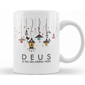 Baskı Dükkanı KB10430 Deus Minha Luz Porselen Kupa Bardak