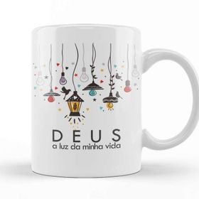 Baskı Dükkanı KB10430 Deus Minha Luz Porselen Kupa Bardak